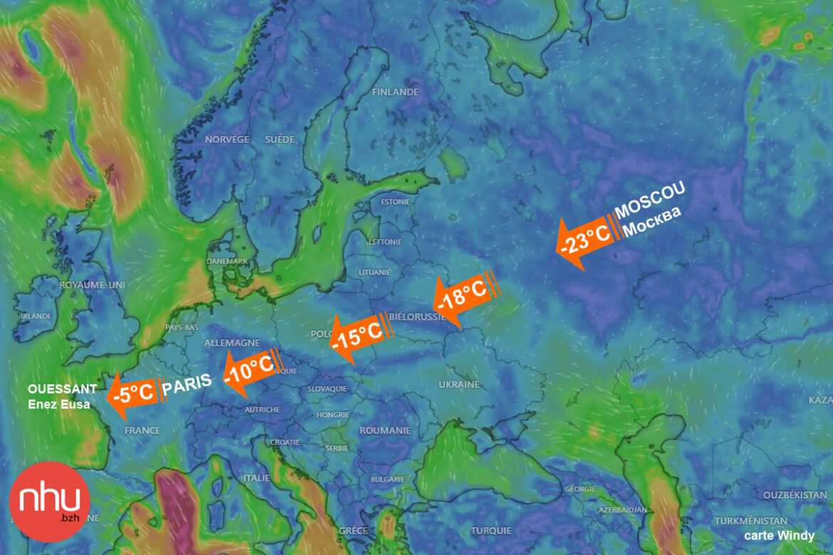 Moscou Paris vague de froid sibérien
