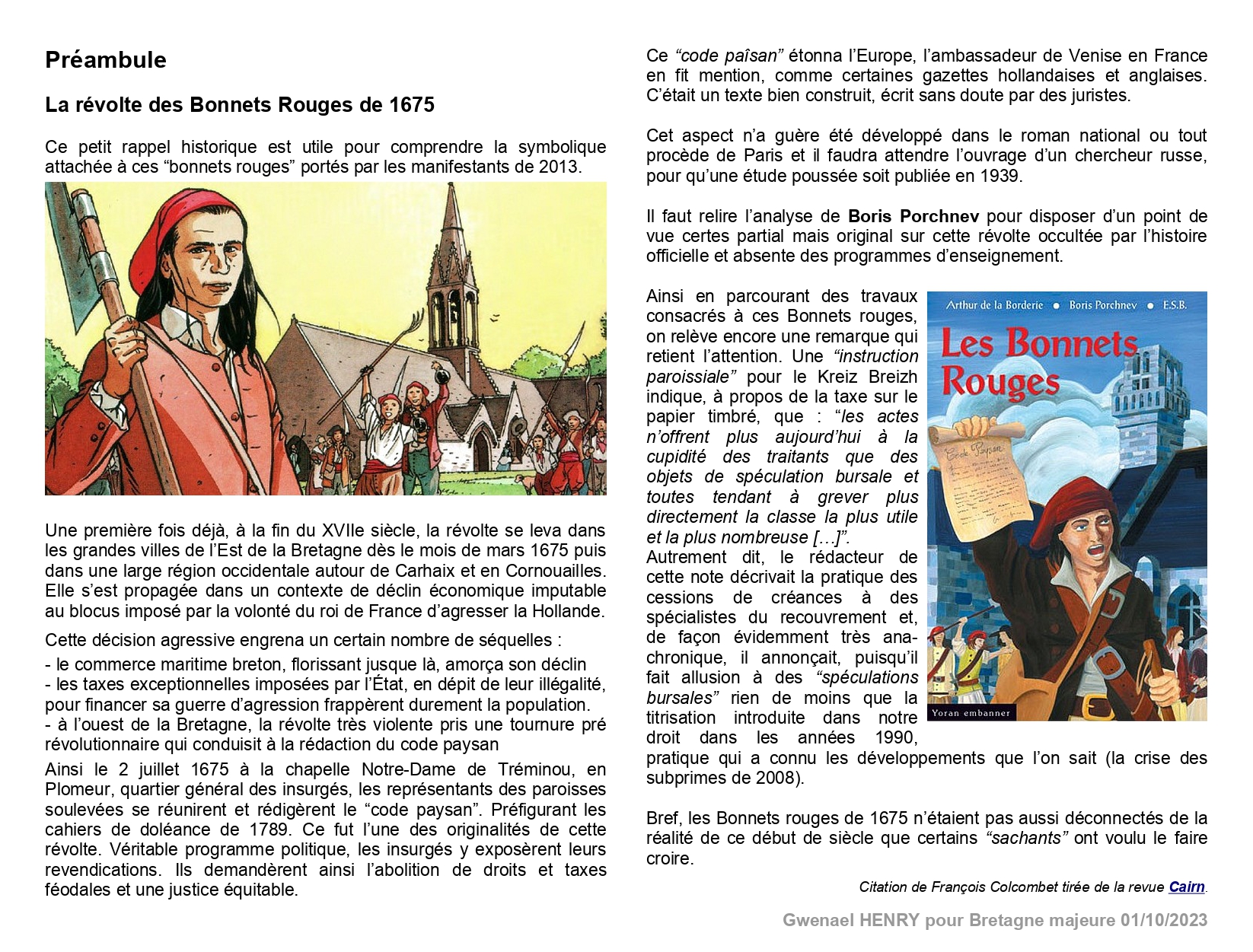 Il y a dix ans les Bonnets Rouges bretons ...