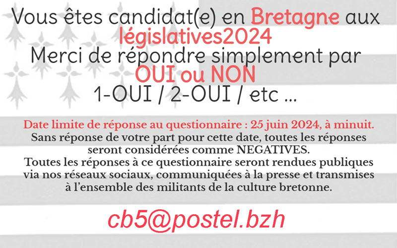 questionnaire aux candidats aux législatives en Bretagne
