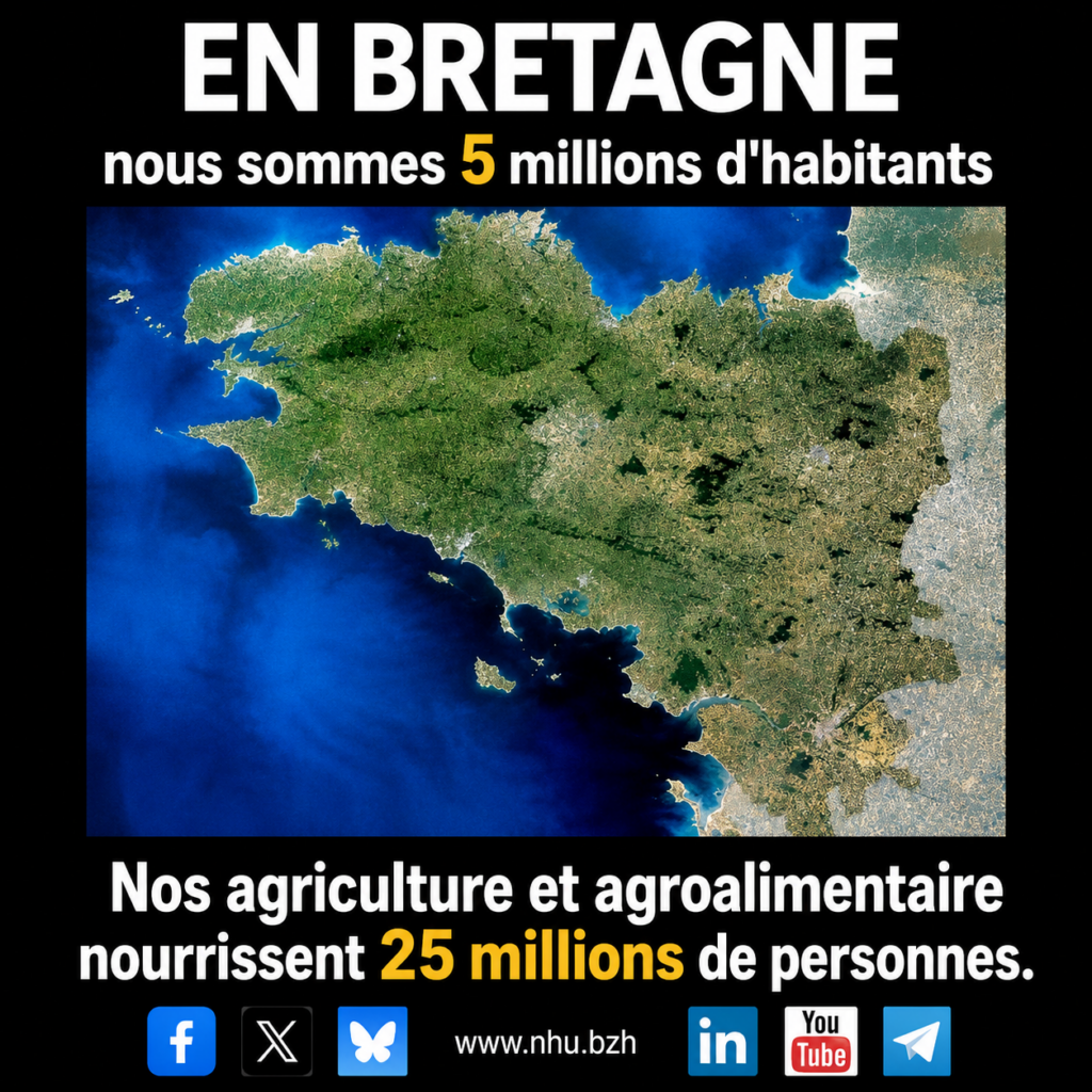 Nous sommes 5 millions d'habitants en Bretagne et nous nourrissons 25 millions de personnes dans le monde