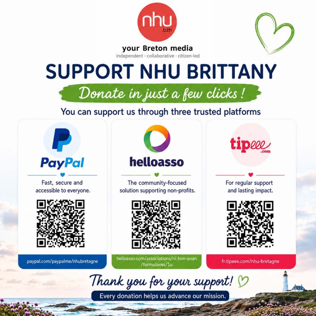 Support NHU Brittany through PayPal, HelloAsso or Tipeee